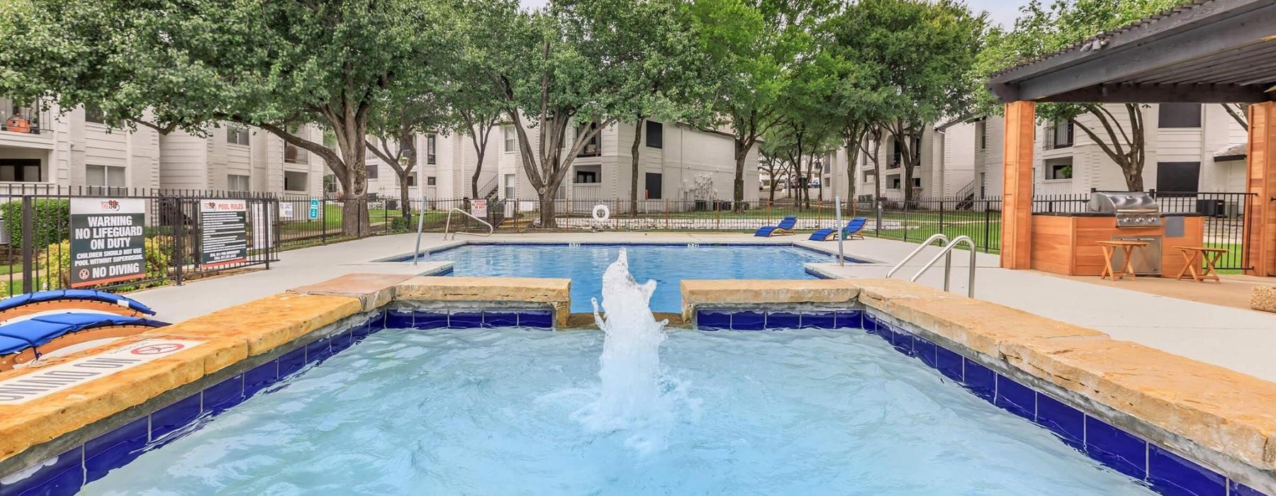 water fountain in pool